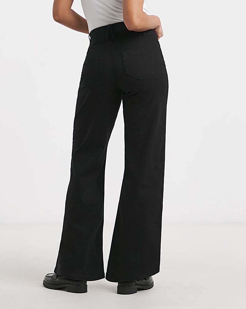 Black Wide Pull On Jeggings