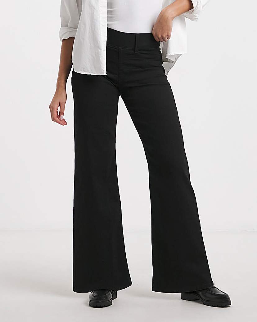 Black Wide Pull On Jeggings