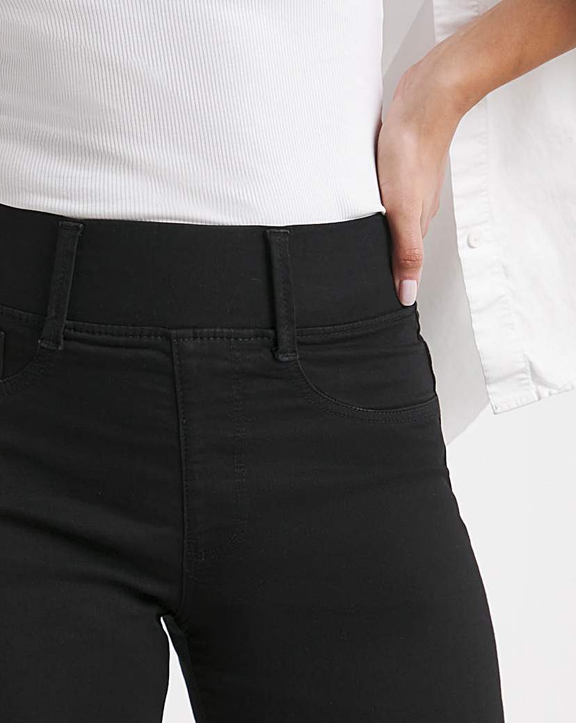 Black Wide Pull On Jeggings
