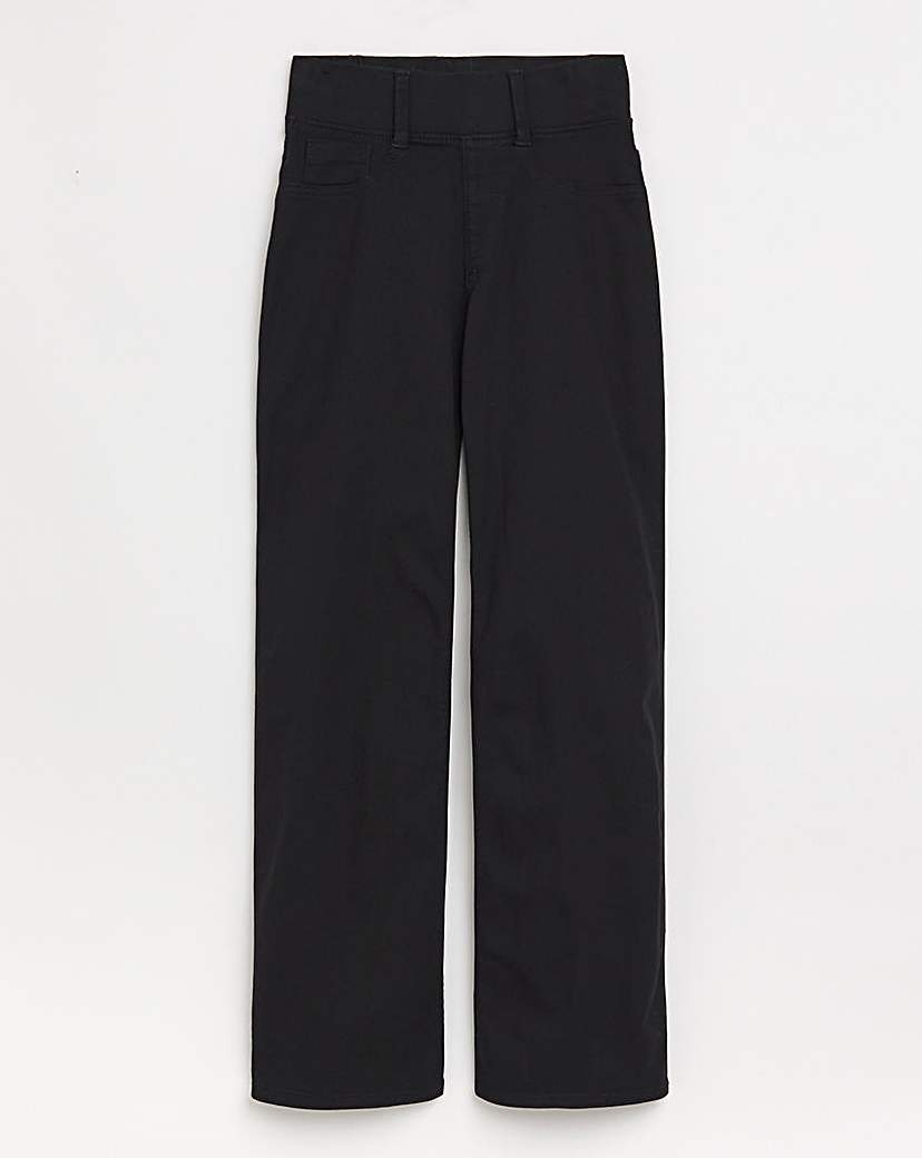 Black Wide Pull On Jeggings