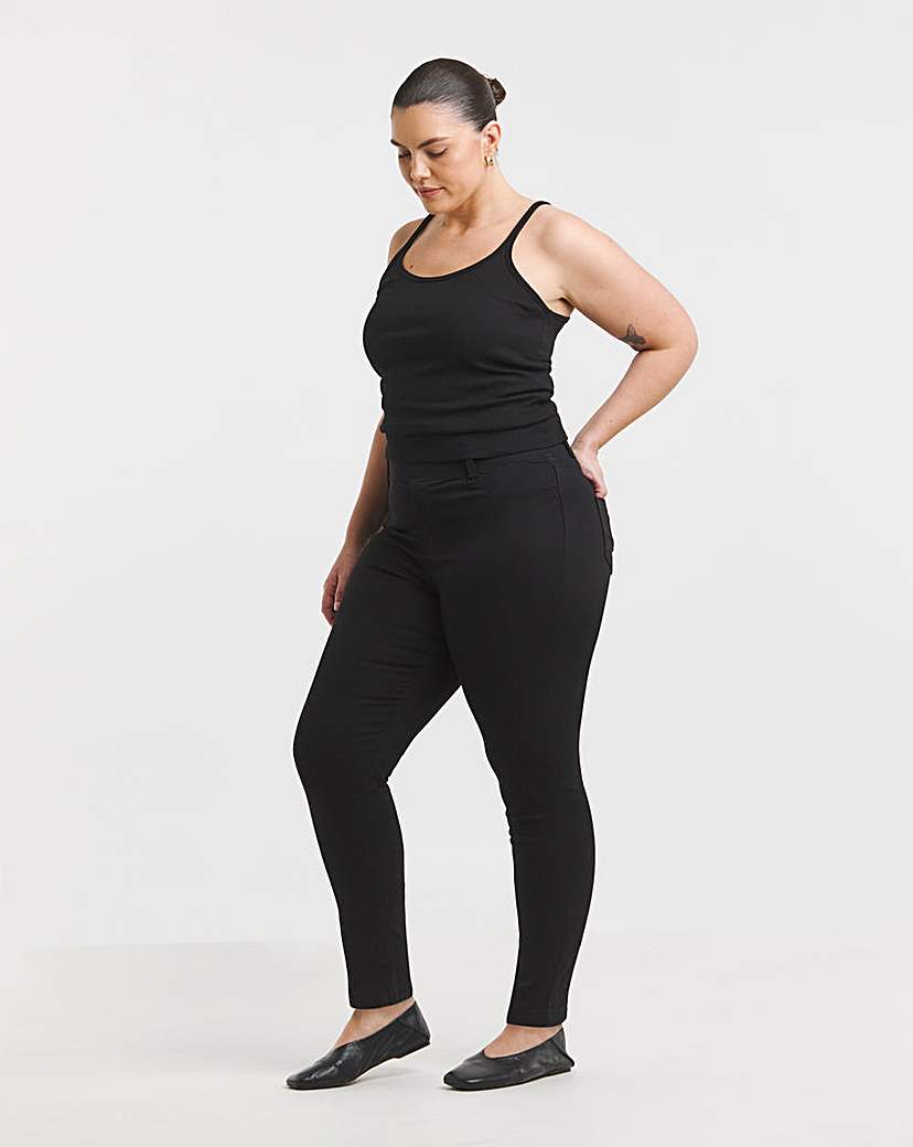 Black Slim Pull On Jeggings