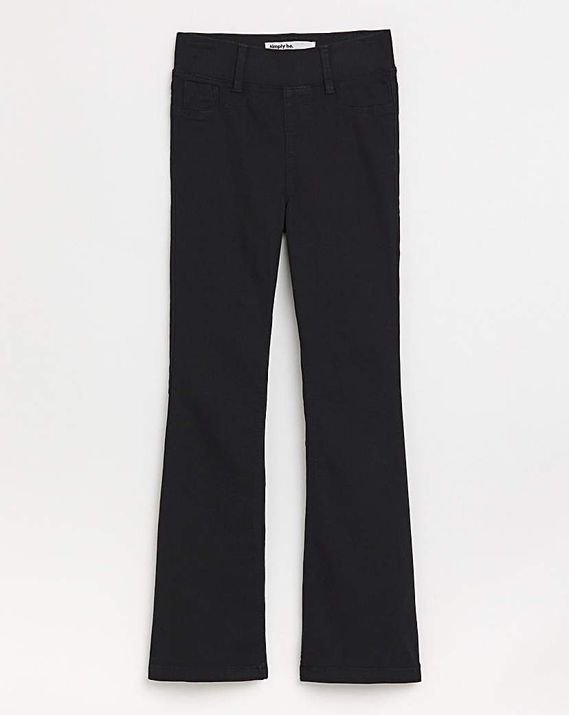 Black Flared Pull On Jeggings