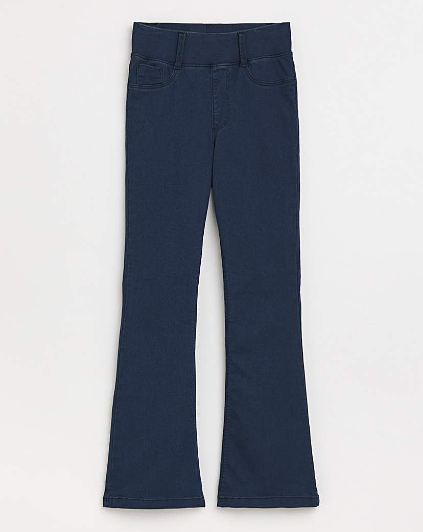 Dark Blue Flared Pull On Jegging