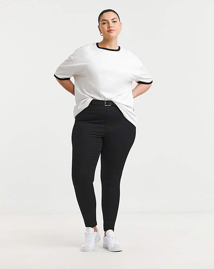 Black Skinny Pull On Jeggings