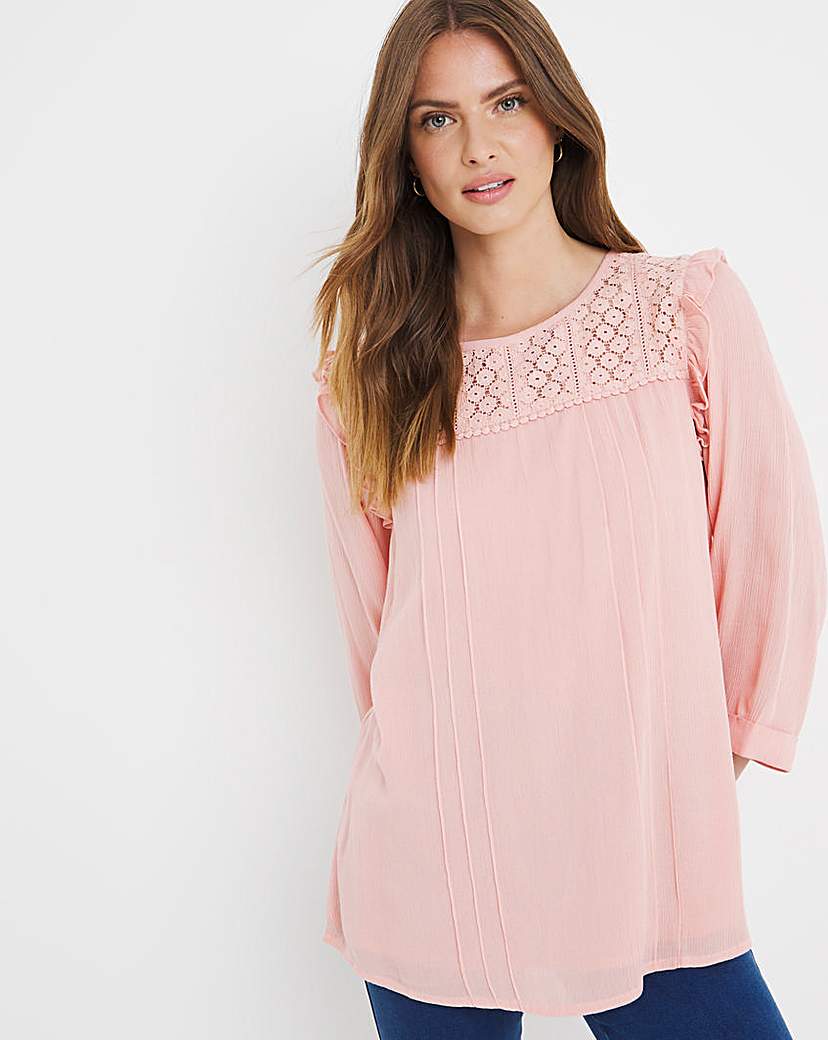 Julipa Broderie Yoke Frill Blouse