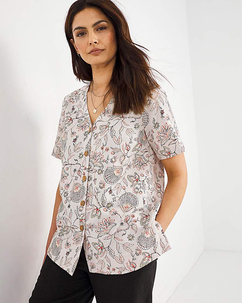 Julipa Floral Linen Blouse