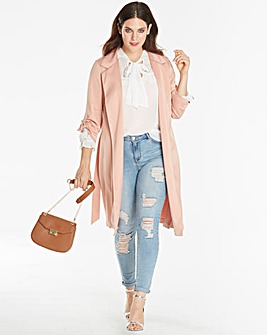 Longline Duster Coat with Ring Detail